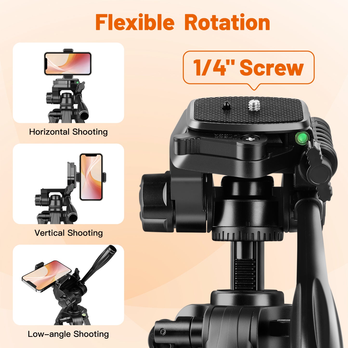JOILCAN Mini Tripod for Camera, Aluminium 25inch Portable Tripod Stand for iPhone, Lightweight Travel Tripod with Phone Holder & Remote Shutter for Smartphone/DSLR Cameras/Projectors/Video Camcorder(EU)