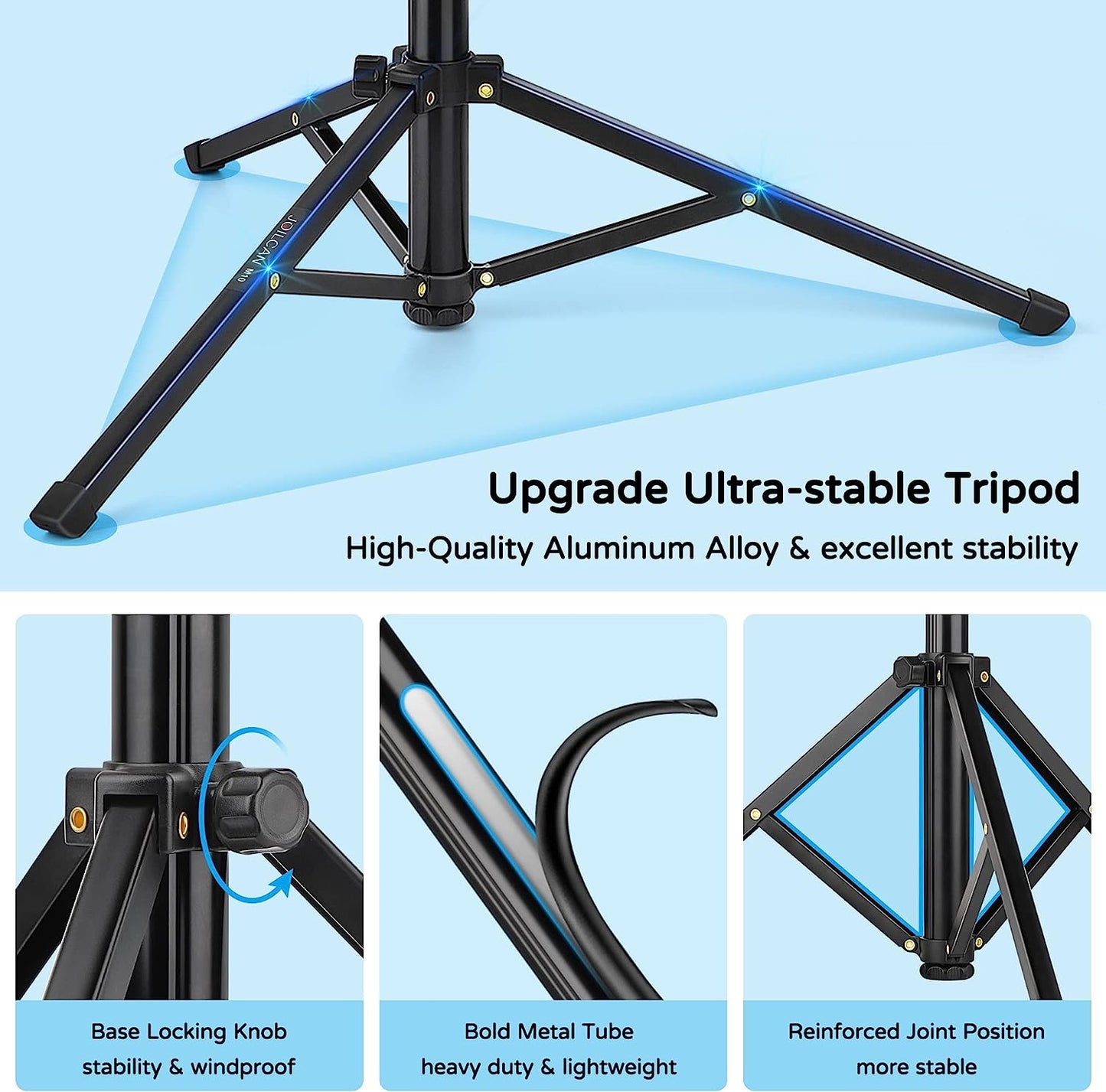 JOILCAN Phone Tripod, 70" Extendable Selfie Stick Tripod for iPhone with Wireless Remote Shutter, Lightweight Portable Camera Tripod with Phone Holder, Compatible with iOS/ Android/ Small Camera(EU)