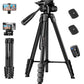 JOILCAN Phone Tripod, 68" Tripod for Phone Stand Video Recording Photos, Travel Floor Tripods Compatible with iPhone Canon Nikon DSLR, Cell Phone Tripods with Remote/Travel Bag(US)