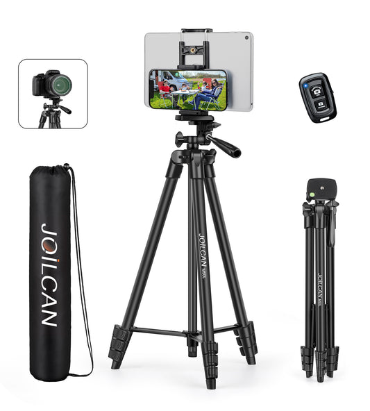 JOILCAN 67" Tripods Camera Tripod, Phone Tablet Tripod for Video Recording Vlog Photo with Remote Carry Bag, Aluminum Lightweight Travel Tripods(US)