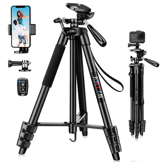 Victiv Phone Tripod, 54 Smartphone Tripod for iPhone, Aluminum Lightweight  Portable Camera Tripod Stand for DSLR/Action Camera/Samsung with Phone