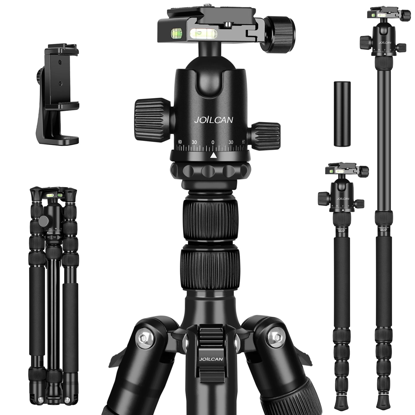 80/85 inches Heavy Duty Tripod for Camera and Phone, 85" Camera Monopod Tripods, DSLR Binoculars Spotting Scope Camcorders Video Tripod Stand, 360 Degree Ball Head, 35 lbs Loads(US)