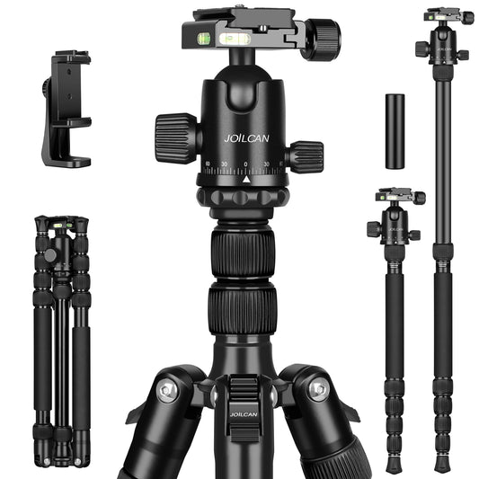 80/85 inches Heavy Duty Tripod for Camera and Phone, 85" Camera Monopod Tripods, DSLR Binoculars Spotting Scope Camcorders Video Tripod Stand, 360 Degree Ball Head, 35 lbs Loads(US)