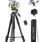 JOILCAN Phone Tripod Stand - 67" Aluminum Extendable Tripod with Remote, Portable Tripods for iPhone Photos Selfie & Video, Compatible with iPhone DSLR Camera Projector(US)