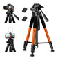 JOILCAN Camera Tripod for Canon Nikon Sony, 65" Aluminum Alloy Tripod Stand with Detachable Head & Phone Holder, Lightweight DSLR Tripod for Smartphone/Vlog/Streaming, Max Load 5.5kg - Orange(EU)