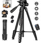 JOILCAN Camera Tripod, 68" Tablet Tripod Stand for Phone Cameras, Travel Tripods Compatible with iPad iPhone DSLR SLR Projector, Cell Phone Tripods Stand with Remote/Travel Bag / 2 in 1 Mount(US)