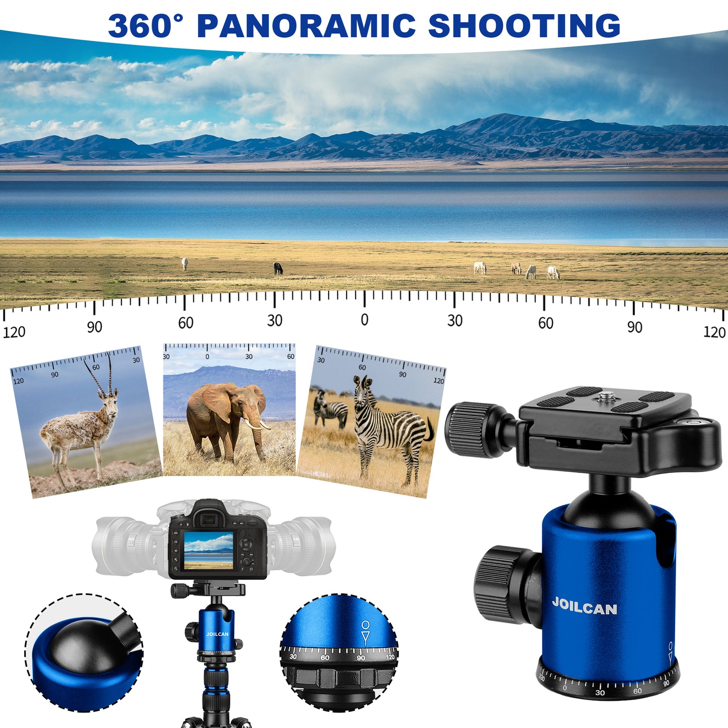 80/85 inches Heavy Duty Tripod for Camera and Phone, 85" Camera Monopod Tripods, DSLR Binoculars Spotting Scope Camcorders Video Tripod Stand, 360 Degree Ball Head, 35 lbs Loads(US)