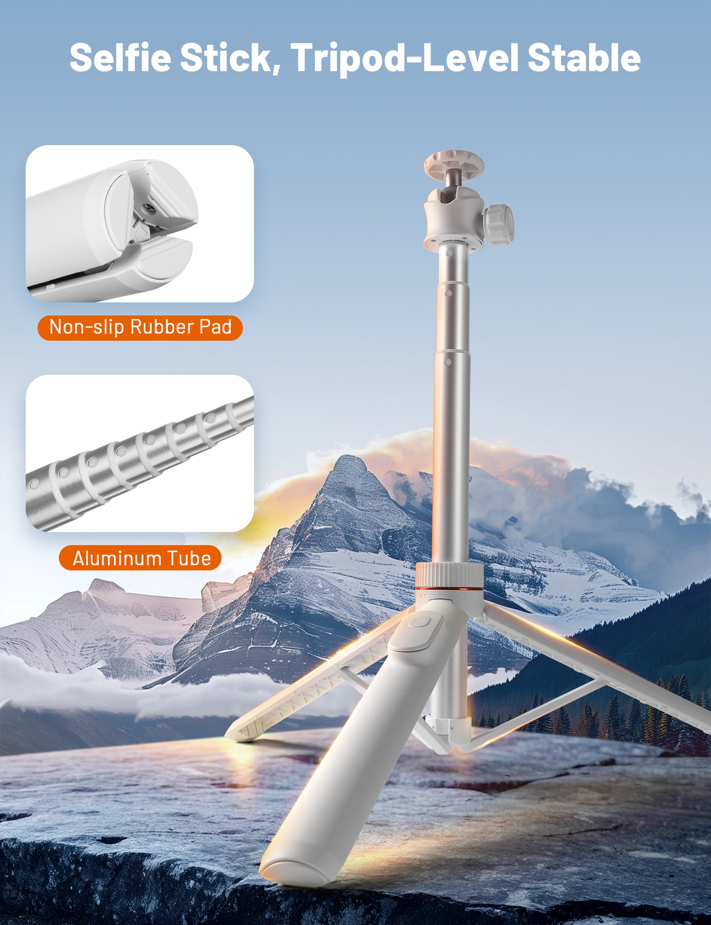 JOILCAN Tripod for iPhone & Camera, 64" Selfie Stick with 360° Ball Head Remote & Phone Holder, Extendable Portable Phone Tripod Stand for Travel Vlog Compatible with Canon Sony DLSR DJI(US)