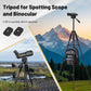 Spotting Scope Tripod, 67" Binocular Tripod with Binocular Adapter, 2 QR Plates, Phone/Tablet Holder & Travel Bag, Compatible with Camera/Phone for Bird Watching, Wildlife Observing(US)