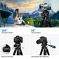 JOILCAN Camera Tripod for Canon Nikon Sony, 65" Aluminum Alloy Tripod Stand with Detachable Head & Phone Holder, Lightweight DSLR Tripod for Smartphone/Vlog/Streaming, Max Load 5.5kg - Orange(EU)