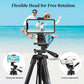JOILCAN Phone Tripod for iPhone 63inch/161cm, Aluminum Extendable Mobile Phone Tripod Stand with Wireless Remote Shutter, Lightweight Selfie Stick Tripod for Smartphone/Small Camera，for Android/iOS(EU)