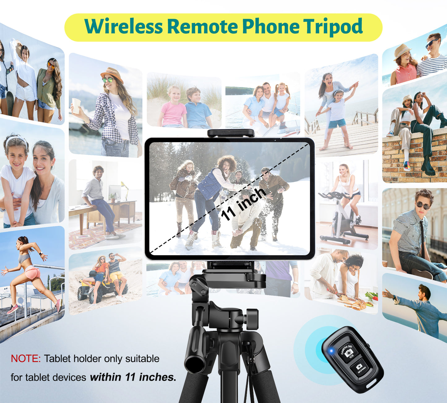 JOILCAN Phone Tripod, 67" Camera Tripod Stand for iPhone iPad, Professional Aluminum Travel Tripods with Wireless Remote and Carry Bag for Cellphone Photo Video Recording Vlog(US)