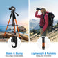 JOILCAN Camera Tripod for Canon Nikon Sony, 65" Aluminum Alloy Tripod Stand with Detachable Head & Phone Holder, Lightweight DSLR Tripod for Smartphone/Vlog/Streaming, Max Load 5.5kg - Orange(EU)