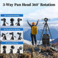 JOILCAN Tripod Camera Tripods, 74" Tripod for Camera Phone Video Recording, Heavy Duty Cameras Tripod Stand, Professional Travel DSLR Tripods Compatible with Canon iPhone, Max Load 15 LB (US))