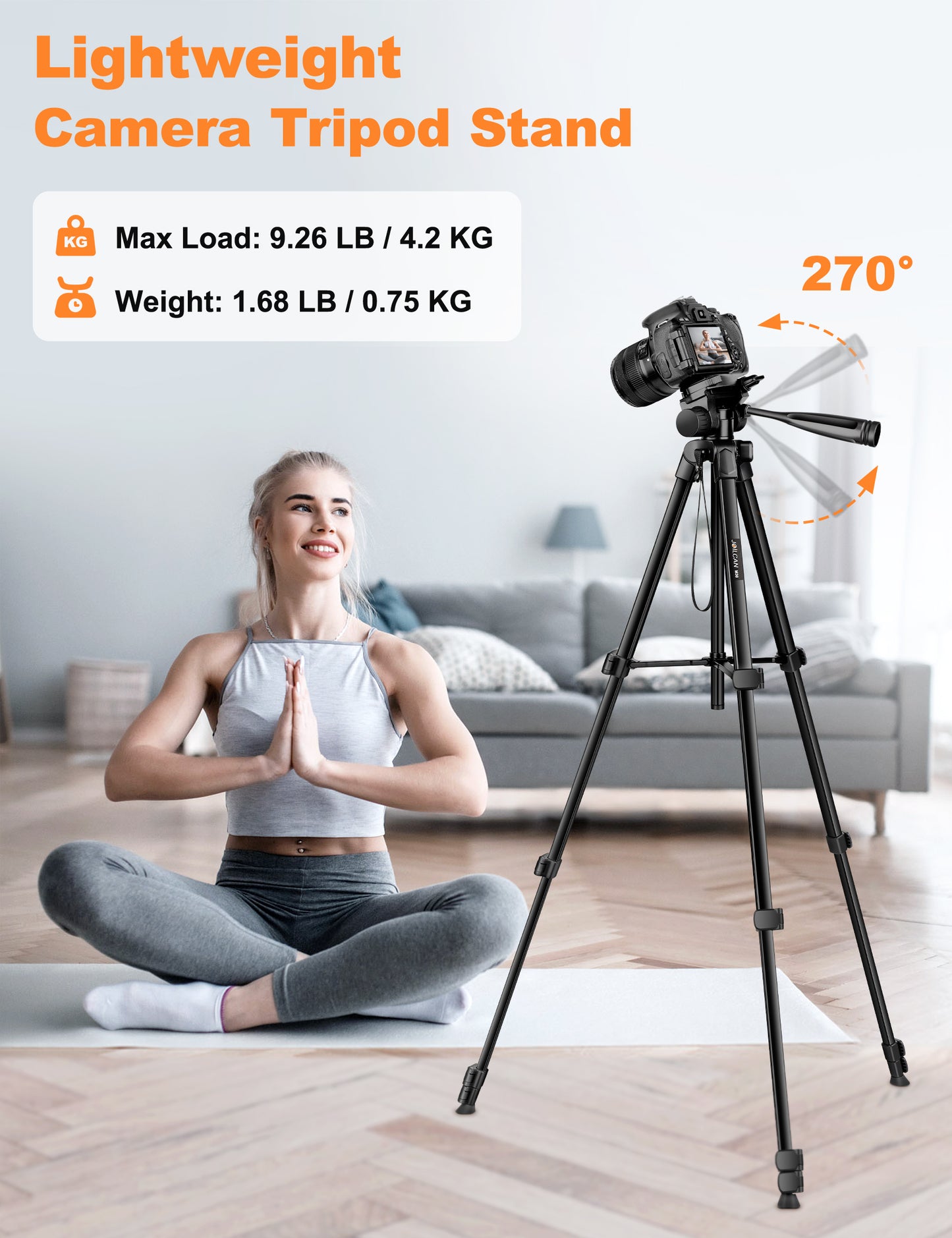 JOILCAN Phone Tripod Stand, 68" Tripod for iPad iPhone Tablet with Remote Universal Holder Carry Bag, Travel Aluminum Tripod for Video Recording Photos Vlogging Compatible with iPad Pro iPhone Camera(US)