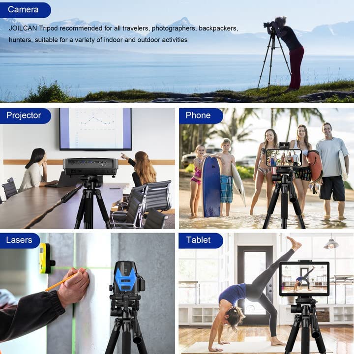 Camera Tripod, 67" Tripod for Camera Stand, Heavy Duty Tripod with Remote & Travel Bag for Projectors, Lasers, DSLR, Webcam, Aluminum Phone Tripod for Video Recording Photo Vlogging(USA)