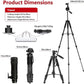 JOILCAN Camera Tripod for Canon Nikon DSLR, Lightweight Aluminum Travel Tripod Stand 11 lbs Load with Universal Phone Mount and 2 pcs Quick Plates(EU)