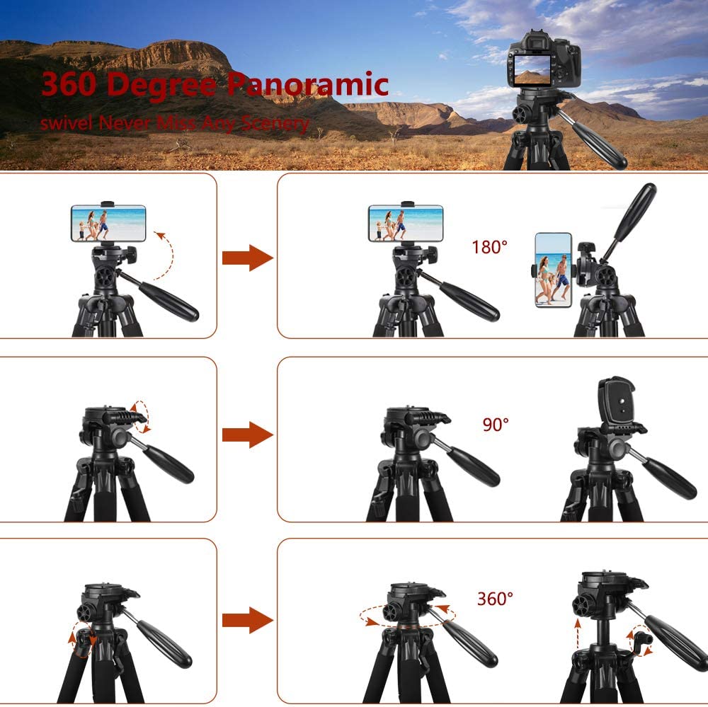 JOILCAN Tripod Camera Tripods, 74 Tripod for Camera Cell Phone Video Recording, Heavy Duty Tall Camera Tripod Stand, Professional Travel DSLR