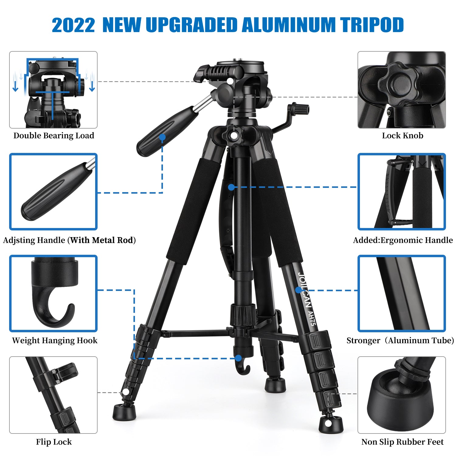 JOILCAN Camera Tripod for Canon Nikon, 74 Lightweight DSLR Tripod Cam