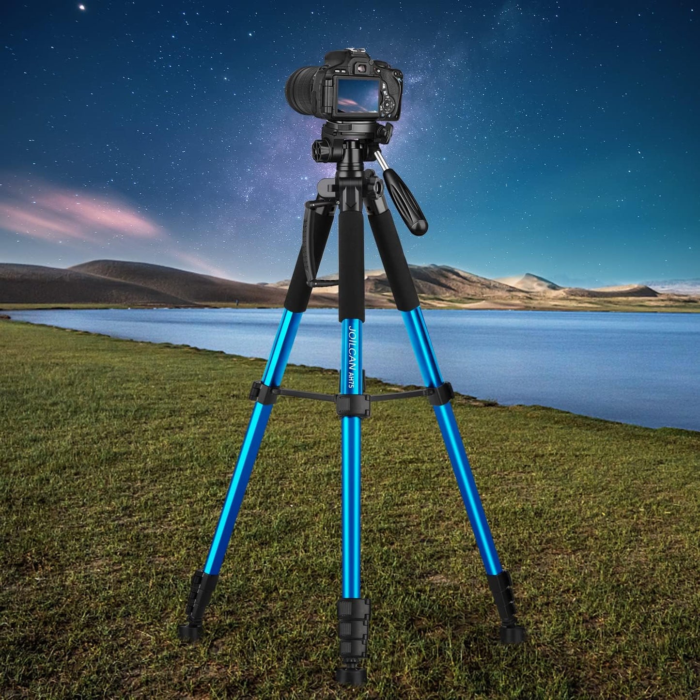 JOILCAN Tripod Camera Tripods, 74" Tripod for Camera Cell Phone Video Recording, Heavy Duty Tall Camera Tripod Stand, Professional Travel DSLR Tripods Compatible with Canon iPhone, Max Load 15 LB (US)