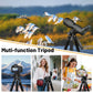 Spotting Scope Tripod, 67" Binocular Tripod with Binocular Adapter, 2 QR Plates, Phone/Tablet Holder & Travel Bag, Compatible with Camera/Phone for Bird Watching, Wildlife Observing(US)