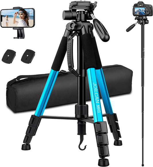 Camera Tripods & Monopods, Tripod for Camera Phone, 5 in 1 Aluminum Heavy Duty Camera Stand, Phone Tripod, Monopods, Selfie Stick, Trekking Poles, Compatible with Canon Nikon DSLR iPhone Camcorder(USA)
