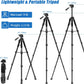 Tripod Camera Tripods, 74" Tripod for Camera Cell Phone Video Photography, Heavy Duty Tall Camera Stand Tripod, Professional Travel DSLR Tripods Compatible with Canon Nikon iPhone, Max Load 15 LB(USA)