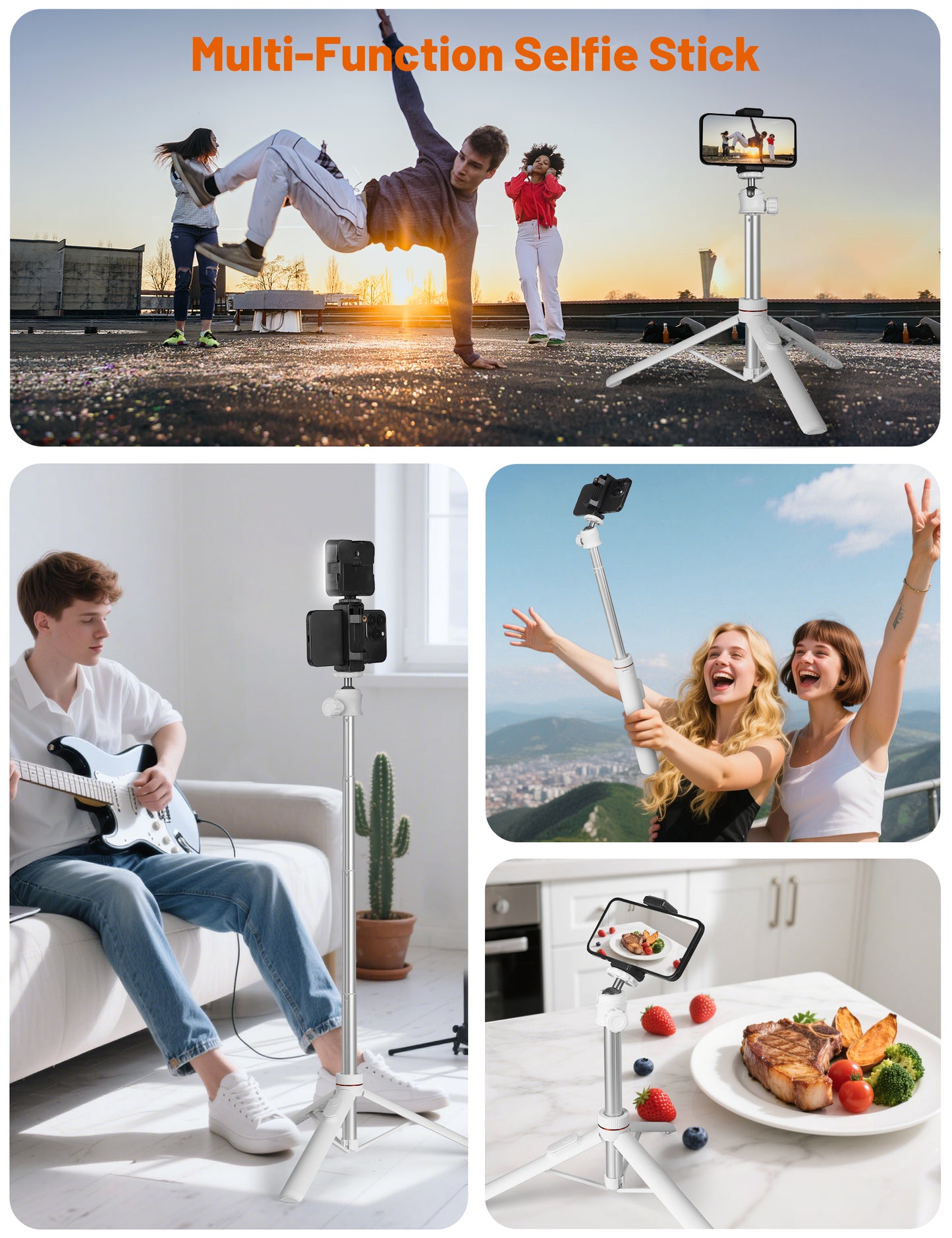 JOILCAN Tripod for iPhone & Camera, 64" Selfie Stick with 360° Ball Head Remote & Phone Holder, Extendable Portable Phone Tripod Stand for Travel Vlog Compatible with Canon Sony DLSR DJI(US)