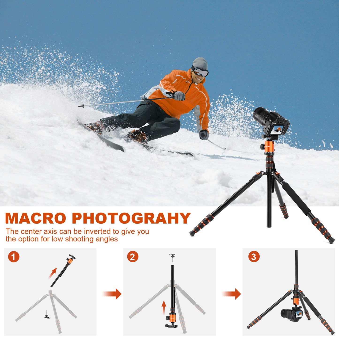 80/85 inches Heavy Duty Tripod for Camera and Phone, 85" Camera Monopod Tripods, DSLR Binoculars Spotting Scope Camcorders Video Tripod Stand, 360 Degree Ball Head, 35 lbs Loads(US)