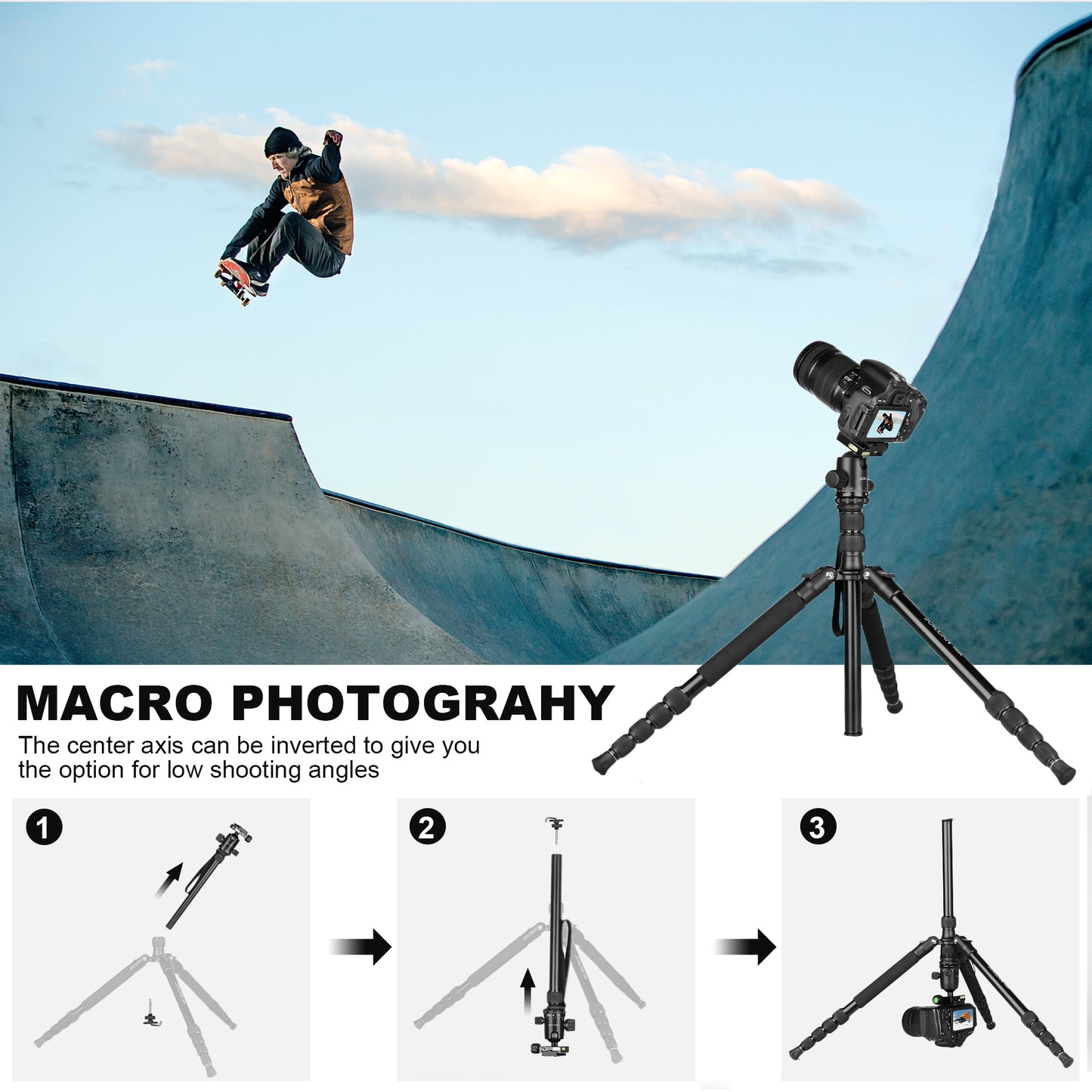 80/85 inches Heavy Duty Tripod for Camera and Phone, 85" Camera Monopod Tripods, DSLR Binoculars Spotting Scope Camcorders Video Tripod Stand, 360 Degree Ball Head, 35 lbs Loads(US)