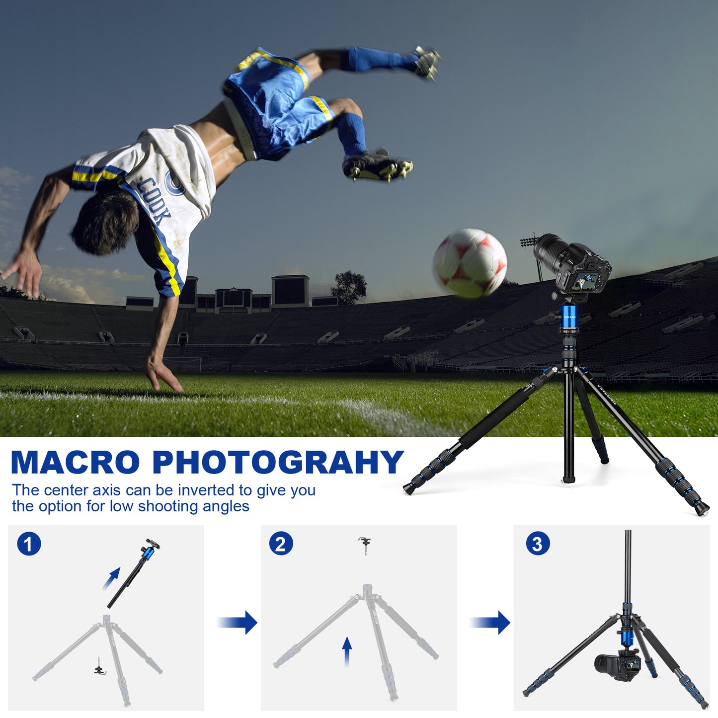 80/85 inches Heavy Duty Tripod for Camera and Phone, 85" Camera Monopod Tripods, DSLR Binoculars Spotting Scope Camcorders Video Tripod Stand, 360 Degree Ball Head, 35 lbs Loads(US)