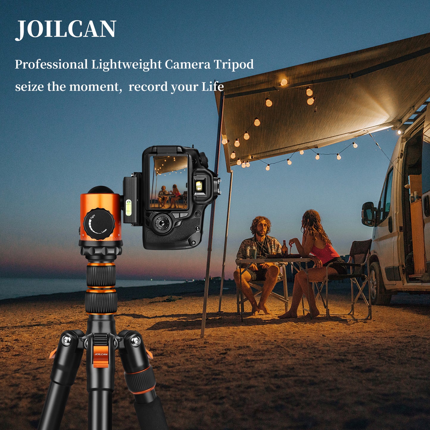 JOILCAN Camera Tripod, 80" Compact Aluminum Tripod Monopod with 360°Panorama Ball Head, Lightweight Travel Tripod with Phone Holder and carrying bag, Max Load 22lbs(EU)