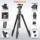 JOILCAN 66" Camera Tripod, Lightweight Travel Tripod with 360° Ball Head & Phone Holder, 22lbs Max Load for DSLR, Camera, Phone, Video & Photography (Grey)（US）